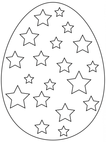 Easter Egg With Stars Coloring Page